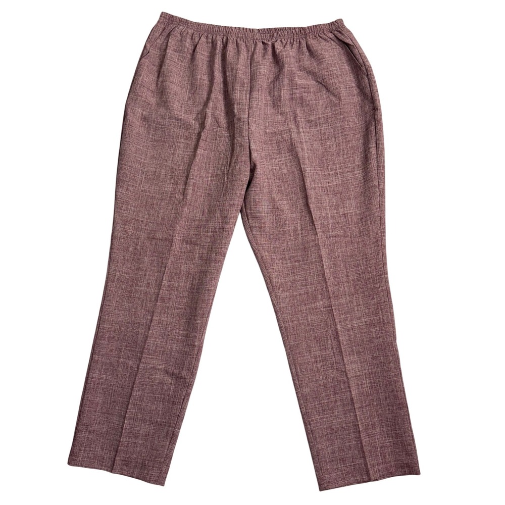 Blair Women's Size 24W Elastic Waist‎ Pants Burgundy Straight Leg Vintage